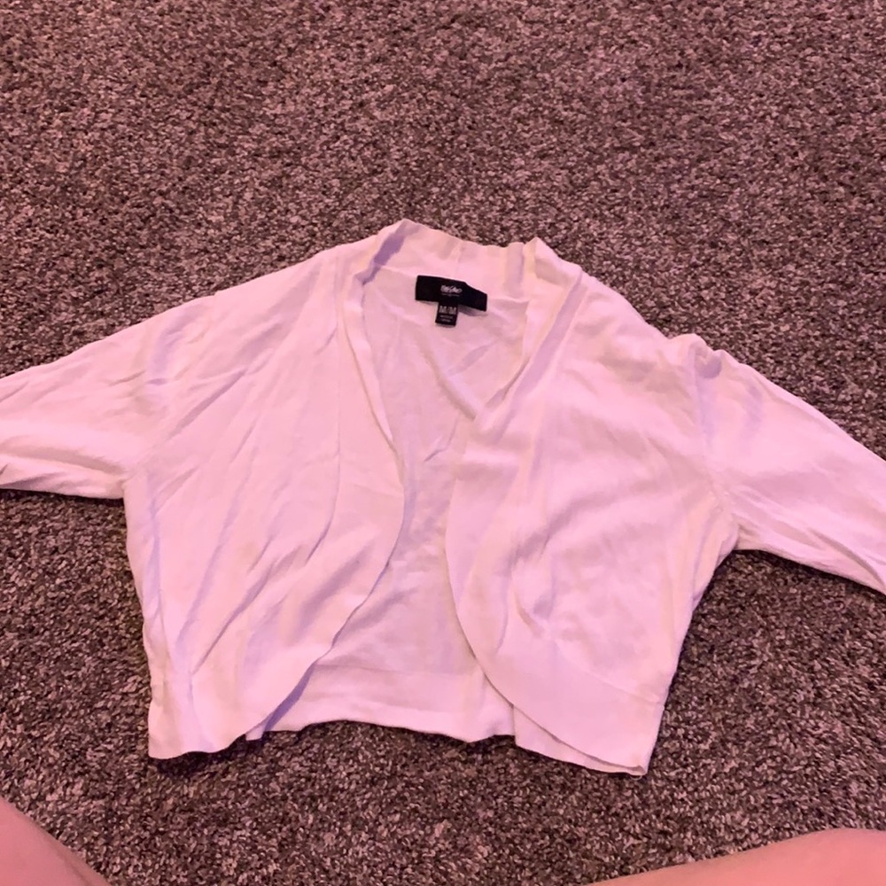 White Short sleeve Cardigan